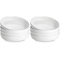 MALACASA 48 Oz Pasta Bowls Set of 4, 9 Inch Salad Bowls, White Ceramic Serving Bowls for Kitchen, Microwave &amp; Dishwasher Safe, Series LUNA, White (Pack of 2)