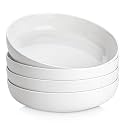 MALACASA 48 Oz Pasta Bowls Set of 4, Ceramic Salad Bowls, White