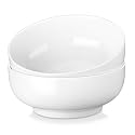 MALACASA Large Serving Bowls, 60 OZ (8") White Salad Bowls Set of 2