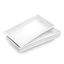 MALACASA Porcelain Serving Platters Set of 4,12 in Rectangular White Trays