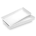 MALACASA Porcelain Serving Platters Set of 4,14 in Rectangular White Trays