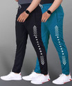 Malakar Solid Men Black Blue Track Pants