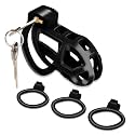 Male Chastity Cage, Chastity Device with 3 Sizes Rings and Invisible Lock for Man Penis Exercise Bondage Gear & Accessories Lightweight Adult Sex Toys
