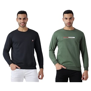 maleno full sleeves round neck charcoal grey amp yellow sweat shirt