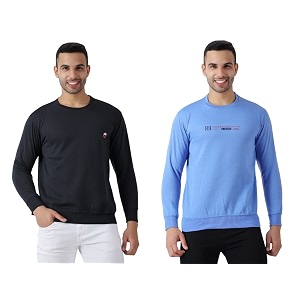 maleno full sleeves round neck charcoal grey amp yellow sweat shirt
