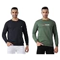 MALENO Full Sleeves Round Neck Charcoal Grey & Yellow Sweat Shirt