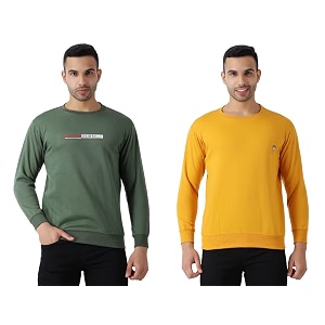 maleno full sleeves round neck green amp yellow sweat shirt
