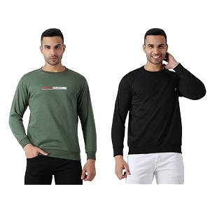 maleno full sleeves round neck green amp yellow sweat shirt