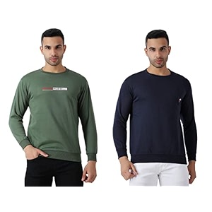 maleno full sleeves round neck green amp yellow sweat shirt