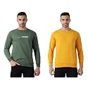 MALENO Full Sleeves Round Neck Green &amp; Yellow Sweat Shirt