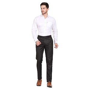 MALENO Mens Diamond Textured Regular Fit Trouser