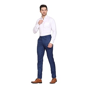 MALENO Mens Diamond Textured Regular Fit Trouser