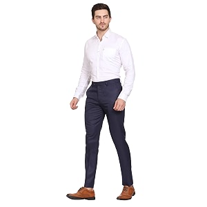 MALENO Mens Diamond Textured Regular Fit Trouser