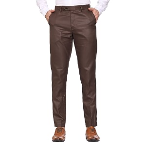 MALENO Mens Diamond Textured Regular Fit Trouser