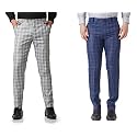 MALENO Men39s Polycotton Slim Fit Checkered Trouser