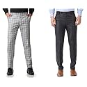 MALENO Men39s Polycotton Slim Fit Checkered Trouser