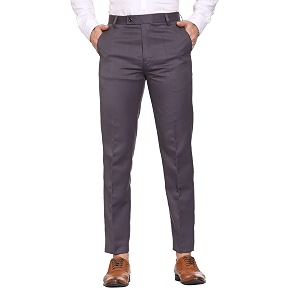 MALENO Mens Regular Fit Polycotton Solid Trouser