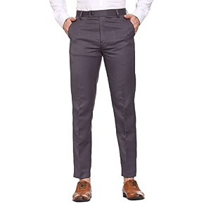 MALENO Mens Regular Fit Polycotton Solid Trouser