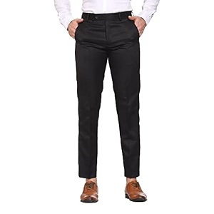 MALENO Mens Regular Fit Polycotton Solid Trouser