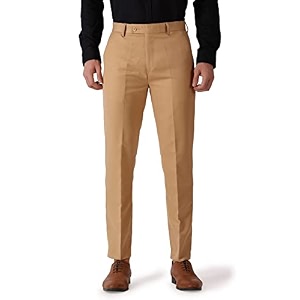 MALENO Mens Regular Fit Polycotton Solid Trouser