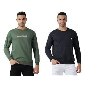 maleno round neck green amp yellow sweat shirt