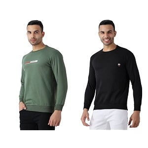 maleno round neck green amp yellow sweat shirt