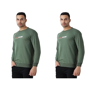 maleno round neck green amp yellow sweat shirt