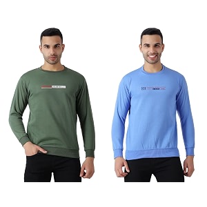 maleno round neck green amp yellow sweat shirt