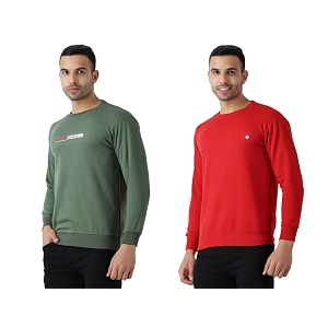 maleno round neck green amp yellow sweat shirt