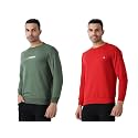 MALENO Round Neck Green &amp; Yellow Sweat Shirt
