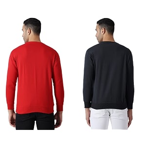 maleno round neck red amp yellow sweat shirt