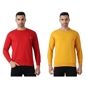 maleno round neck red amp yellow sweat shirt