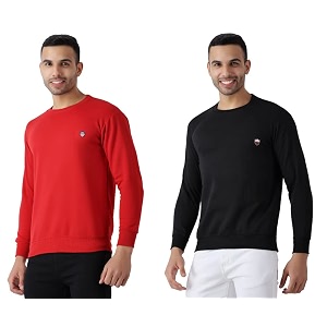 maleno round neck red amp yellow sweat shirt