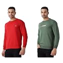 MALENO Round Neck Red &amp; Yellow Sweat Shirt
