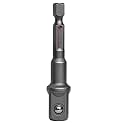 MALFAH 1/2 Inch Socket Adapter | 1/4 Inch Hex Shank to 1/2 Inch Square Drive | 70mm CR-V Steel Impact Drill Socket Adapter for Drill Machine & Impact Driver 1/2"X70MM