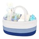 Maliton Baby Diaper Caddy Organizer, Cotton Rope Diaper Caddy Basket, Large Storage Basket for Newborn Boys and Girls, Gift for Baby Shower List, Newborn Essentials