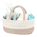 Maliton Diaper Caddy Organizer for Baby, Cotton Rope Baby Gift Basket, Portable Diaper Organizer for changing table, Nursery Storage Organizer, Shower Gifts for Newborn,baby essentials