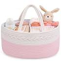 Maliton Diaper Caddy for Baby Girl-Cotton Rope Diaper Caddy, Diaper Organizer for Changing Table, Portable Baby Basket for Storage Baby Stuff, Newborn boy girl baby essentials Registry Items