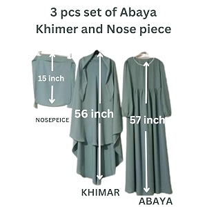 Mallika 3 pcs set of Abaya Khimer