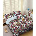 MallowWord Microfiber Wrinkle Free Soft Bedsheet for Kids (Double Bed King Size 90x95 Inches) Cartoon Printed | Double Bed King Size Kids Dog and Teddy Printed Bedsheet for Boys & Girls Room
