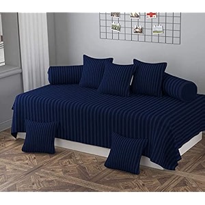 mallowworld beautiful solid satin stripe diwan set covers 8 pieces designer printed standard diwan set with 1 single bedsheet size 60x90 5 cushions covers and 2 bolster covers wine color