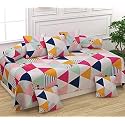 MallowWorld Beautiful Solid Satin Stripe Diwan Set Covers 8 Pieces Designer Printed Standard Diwan Set with 1 Single Bedsheet Size 60X90, 5 Cushions Covers and 2 Bolster Covers (Multi Color)