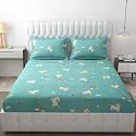 MallowWorld Cartoon Print King Size | Microfiber Bed Sheet for Double Bed | Floral Design Bed Spread with 2 Pillow Covers | Wrinkle Free Hypo-Allergenic Bedsheets/Bedcover (90x95 Unicorn)