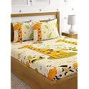 MallowWorld Polycotton Kids Cartoon Beautiful Multicolor Ziraffe Printed Bedsheet 1 Double With 2 Pillow Covers Size 90 Inch X 100 Inch, 200 Tc