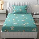 MallowWorld Kids Cartoon Beautiful Rainbow Print Kids bedsheet 1 Single Bedsheet with 1 Pillow Cover Size 60 inch x 90 inch