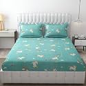 MallowWorld Kids Cartoon Beautiful Rainbow Print Kids bedsheet 1 Double Bedsheet with 2 Pillow Covers Size 90 inch x 100 inch
