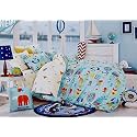 MallowWorld Kids Cartoon Beautiful Sea Life Aqua Blue Bedsheet 1 Single Bedsheet with 1 Pillow Cover Size 60 inch x 90 inch