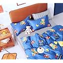 MallowWorld Kids Cartoon Beautiful Teddy Print Kids Bedsheet 1 Double Bedsheet with 2 Pillow Covers Size 90 inch x 100 inch