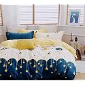 MallowWorld Kids Cartoon Beautiful Twinkling Nighingle Print bedsheet 1 Single Bedsheet with 1 Pillow Cover Size 60 inch x 90 inch