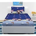 MallowWorld Kids Cartoon Kids Animal Carnival Printed bedsheet 1 Single Bedsheet with 1 Pillow Cover Size 60 inch x 90 inch